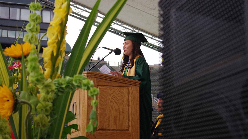 Student speaker at CAS Commencement