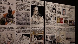 Comic Illustrations and text bubbles.
