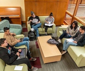 Student group studying