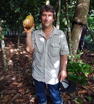 Peter Walker researching cocoa sustainability in Ghana