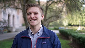 Headshot of chemistry professor Carl Brozek is the recipient of a 2022 Cottrell Scholars award.