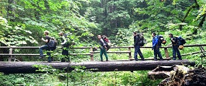 environmental leaders students on bridge