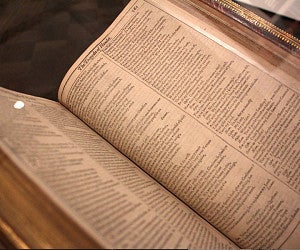 open book showing pages of Macbeth