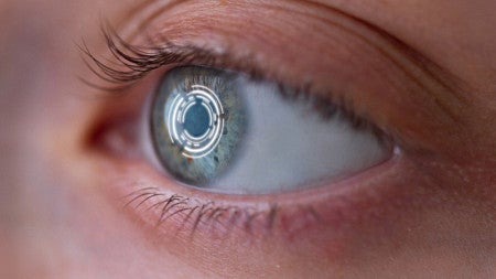 A close up of a bionic eye