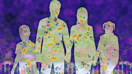 Illustration portrays the microbial makeup of human beings (National Human Genome Research Institute)