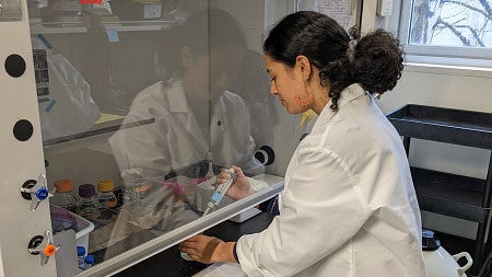 Nayantara Arora in the lab