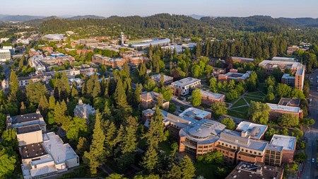 aerial view of Eugene campus