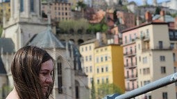Student smiles while on study abroad in France