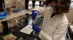 A researcher puts a sample into a test tube