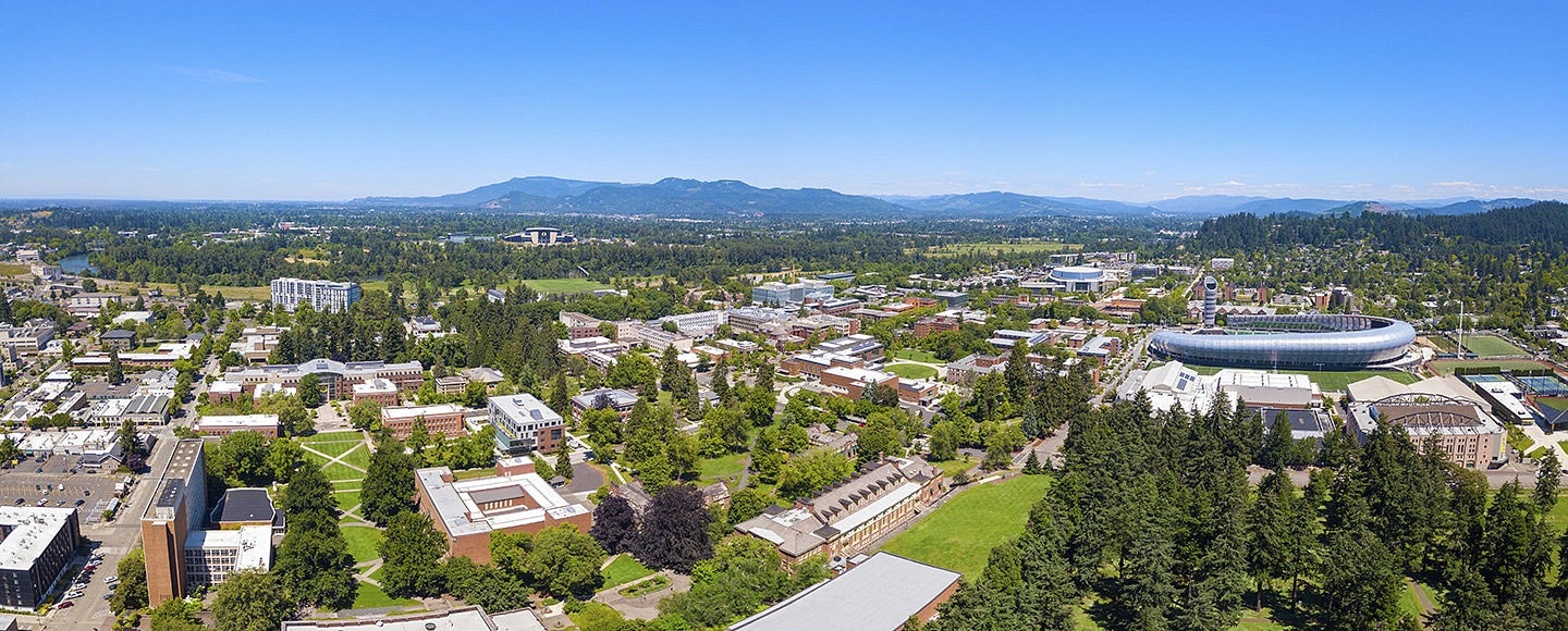 Ariel shot of Eugene