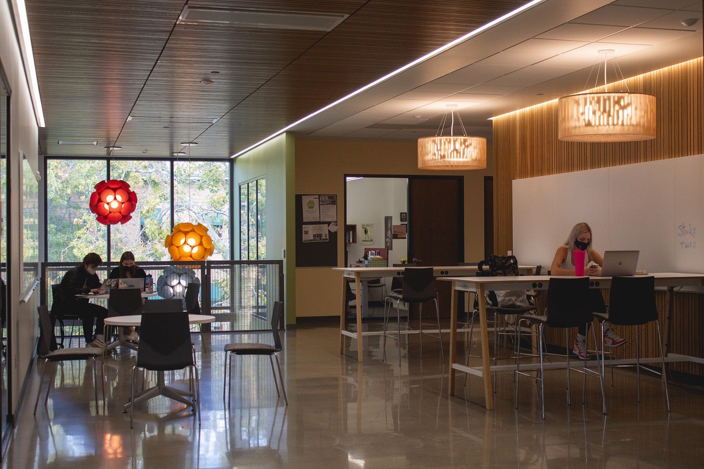 Students sitting in Tykeson Hall