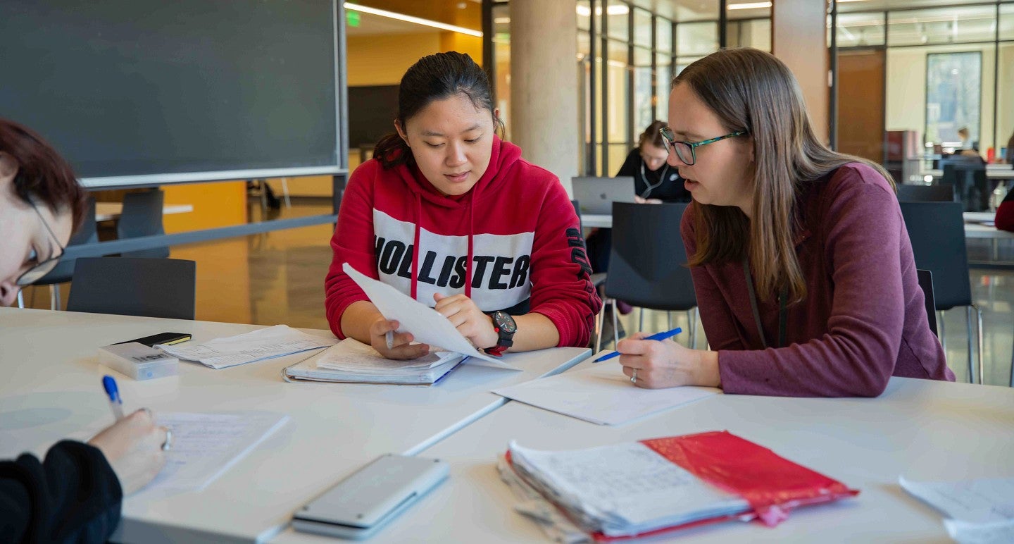 Students studying