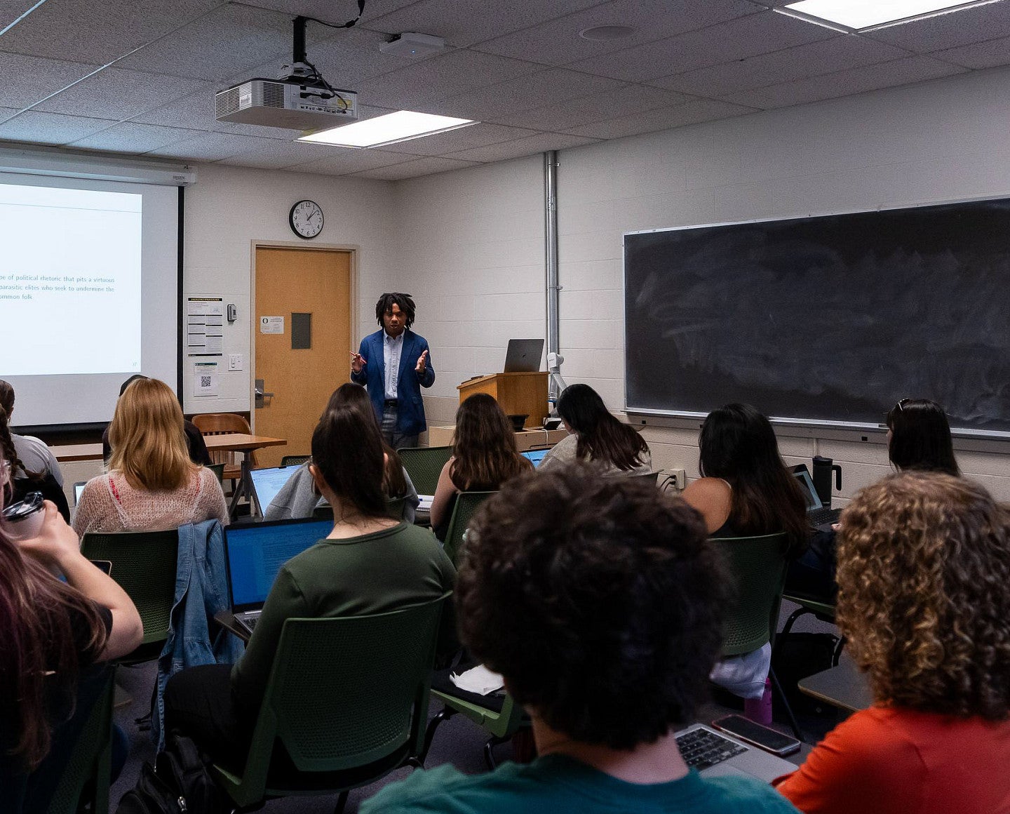 a person leading a classroom