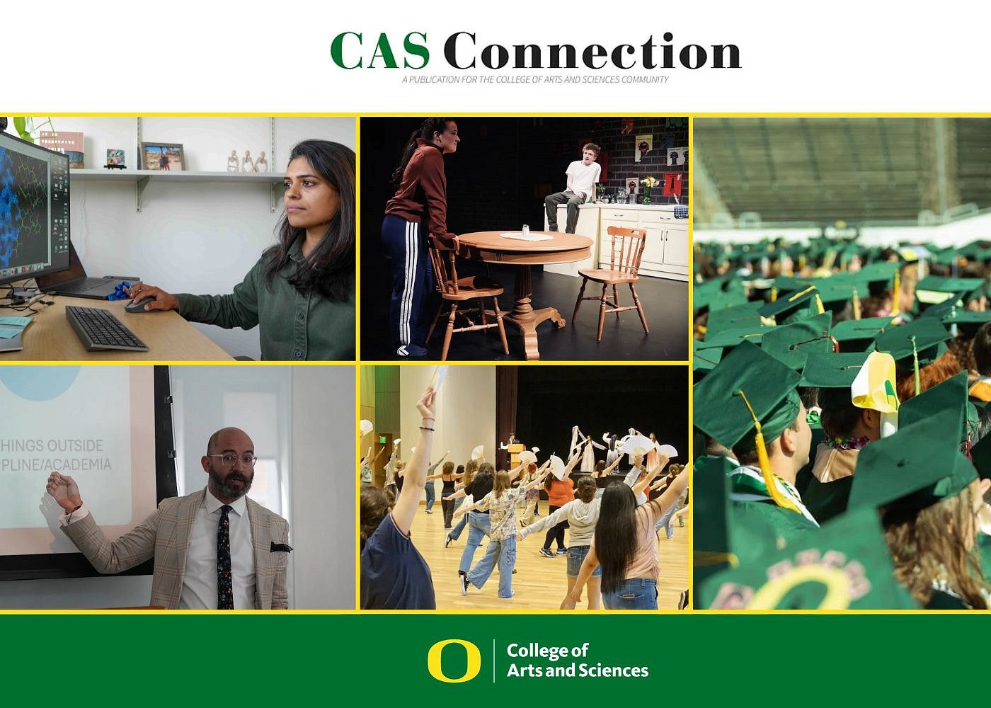 a collage of images from CAS connection with the CAS Connection logo on top