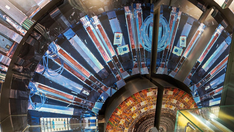 image of the machinery at the large hadron collider at cern in switzerland