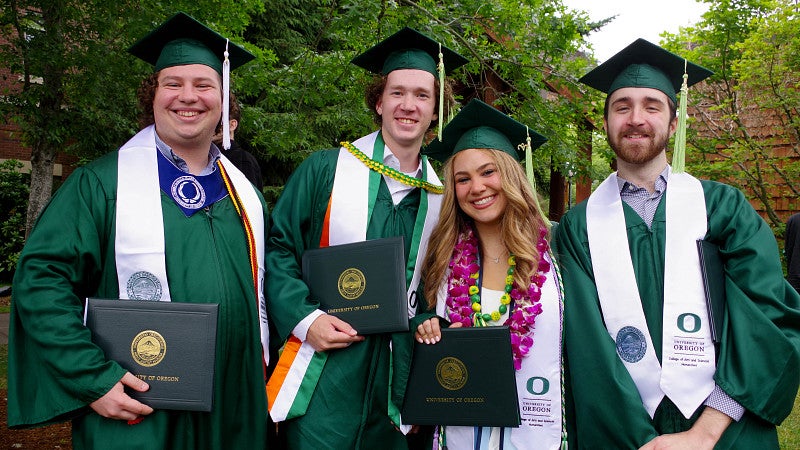 students at the humanities commencement