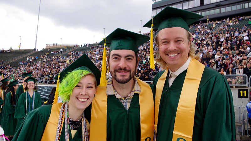 Graduates at Autzen Stadium