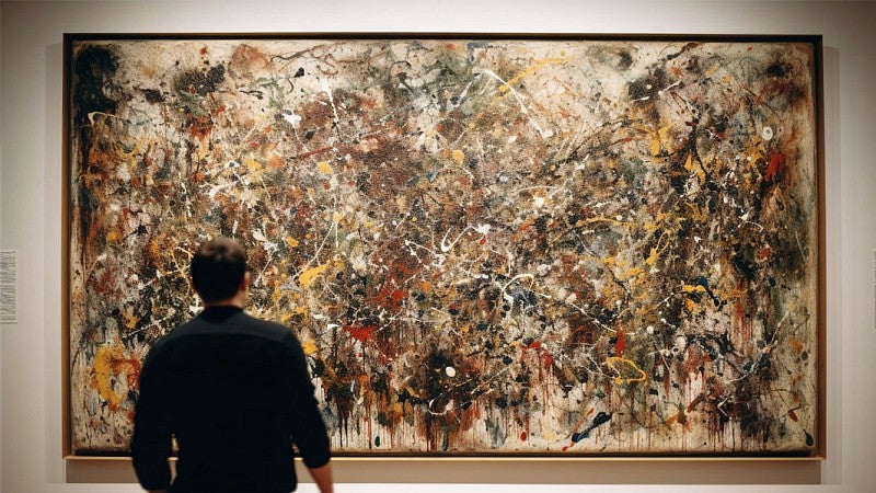 Person viewing a painting