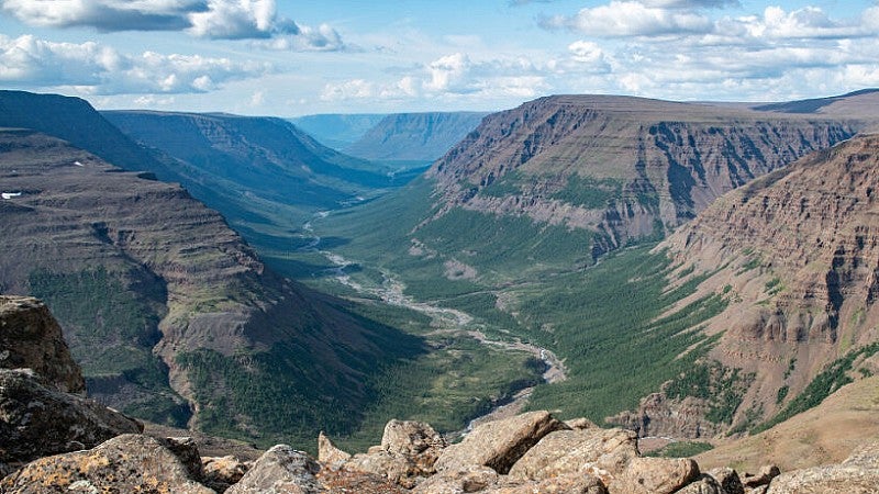 A valley stretching out into the distance