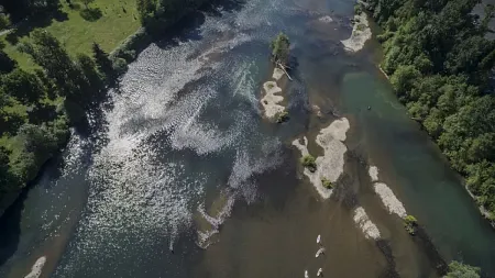 aerial view of the willamette river