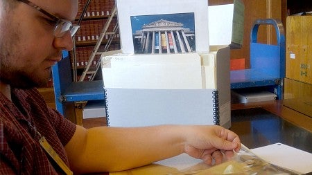 Student preserving old documents
