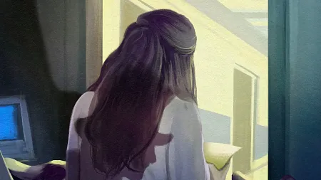 an illustration of a woman reading a doctor's note