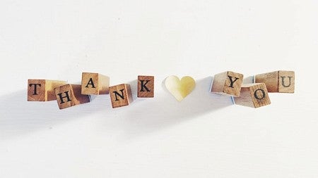 wood blocks that spell out thank you