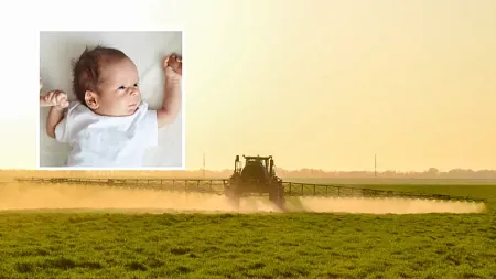 a baby and a tractor 