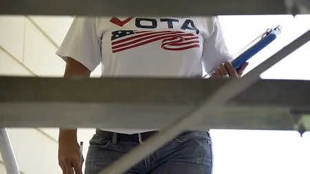 a person canvassing for an election