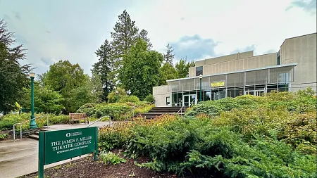 outside the Miller Theatre Complex on a clear day