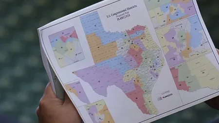 a map of texas being redistricted 