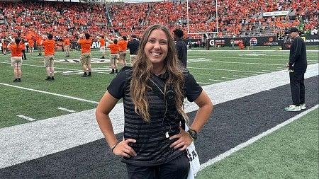 Human Physiology intern, Ally Smith, on the track