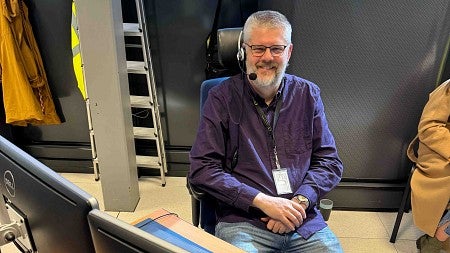 a person sitting at a desk