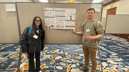Assistant Professor Yu Wang's (right) research involves using machine learning to model enormous sets of data to link data