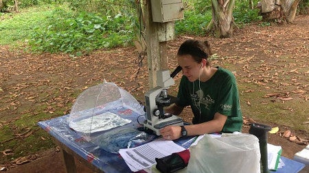 Theresa Gildner conducts field research with the College of Arts and Sciences-based Shuar Health and Life History Project