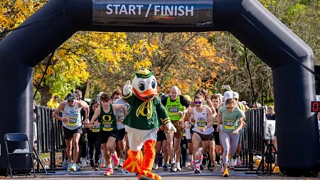 people running with the Duck