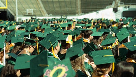 Sea of graduates caps