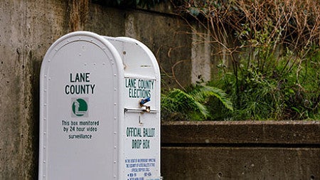 Ballot Box with article about election issues of 2026