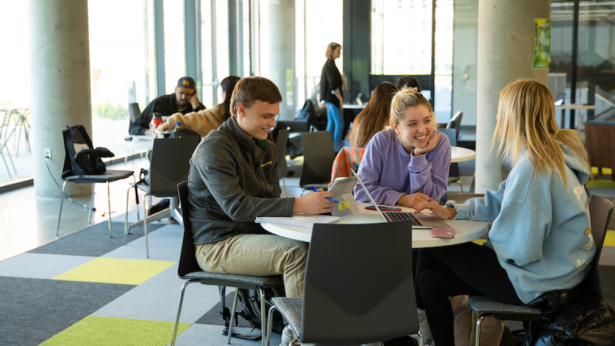 Students in Tykeson Hall