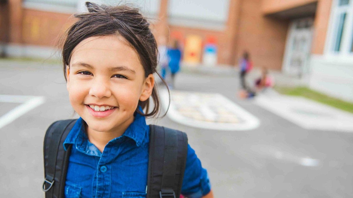 a child smiling