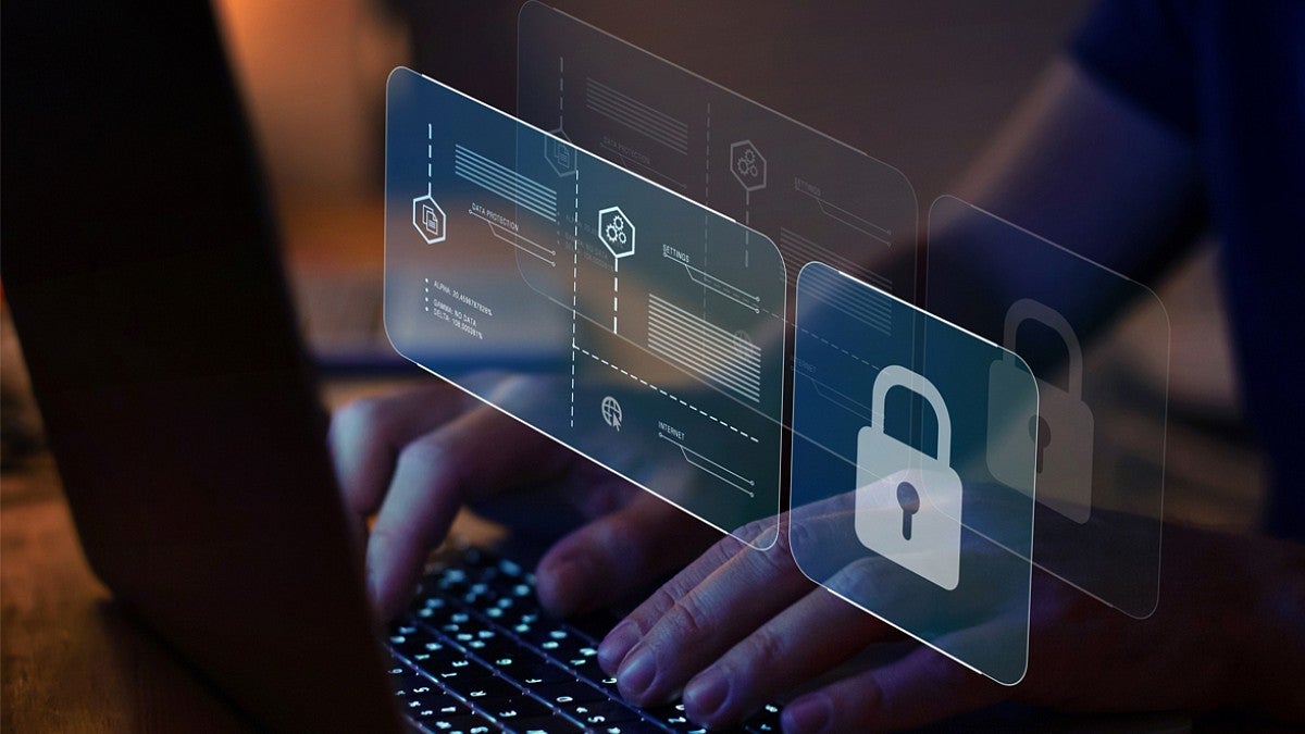 Computer screen showing blocking of cyber attack