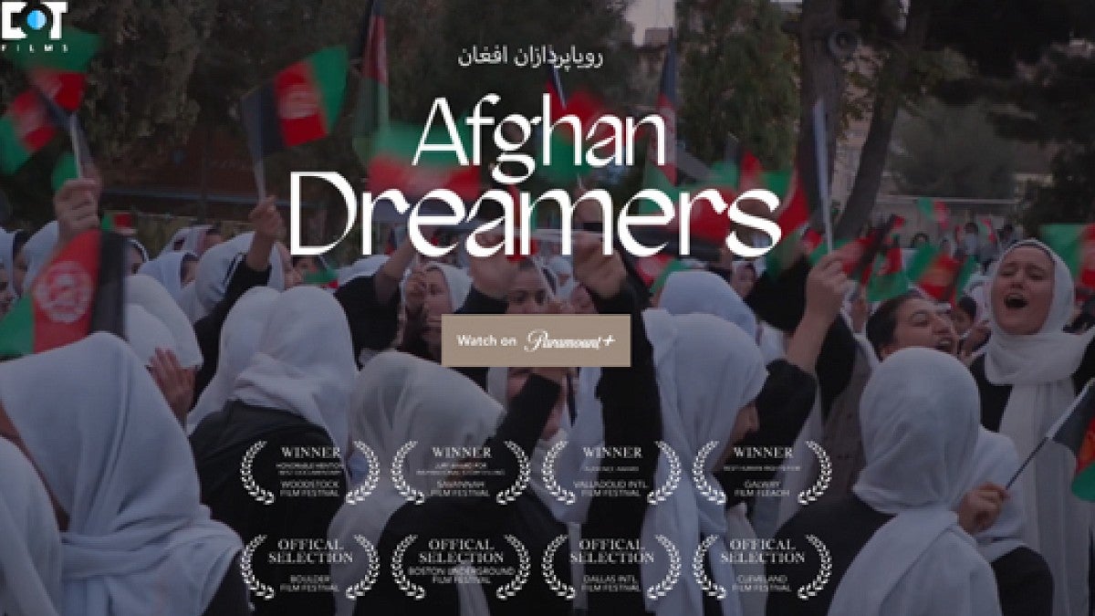 Poster for documentary 'Afghan Dreamers'