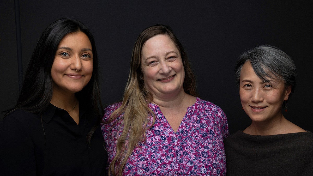 CAS Career Lab team members standing in a row, looking at the camera.