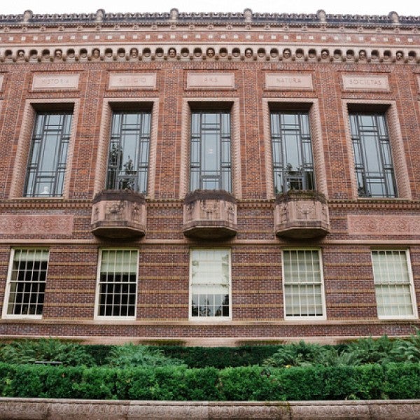 Knight libraries exterior: tall brown building with windows 