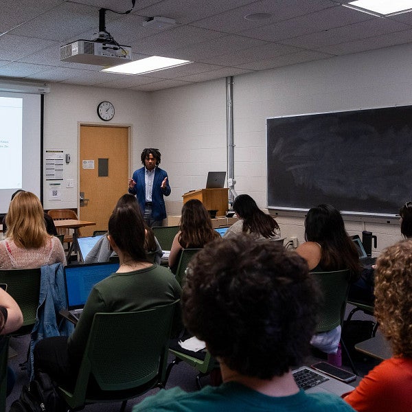 a person leading a classroom