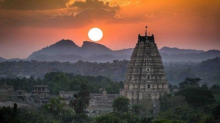 a sunset in Karnataka